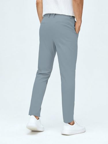 Image of AVANOVA Men's Classic Dress Pants with Side Pockets | Solid Tapered Suit Trousers, Business Formal Office Wear Regular Fit Pants, Stretchable Blend Slim Carrot Fit (Trouser 255)