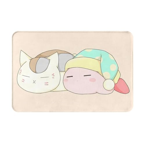 ドアマット ニャンコ先生 夏目友人帳 かわいい アニメ 玄関マット キッチンマット 滑り止め 耐摩耗 おしゃれ バスマット ふわふわ 吸水 洗える 四季通用 40x60cm 人気 漫画