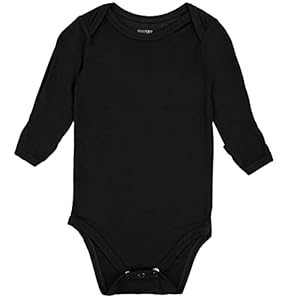 GUISBY Baby Bodysuit with Mitten Cuffs , Bamboo Bodysuits Long Sleeve Pajamas for Boy Girl 0-24 Months