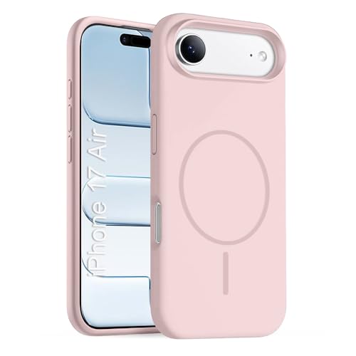 Image of iPhone 17 Air Silicone Magsafe Case | Shock Proof Design & Camera Protection | Premium Rubberised Apple iPhone 17 Air Cover (Microfiber Lining) | Magnetic Liquid Silicone - Pink