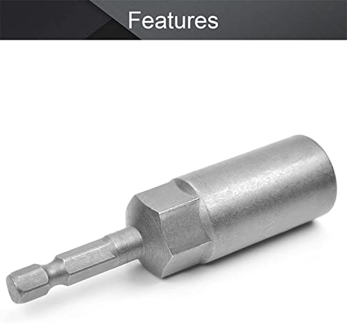 Heyiarbeit 1/4" Quick-Change Hex Shank 14Mm Nut Setter Driver Drill Bit, 80Mm Length Metric No-Magnetic 1Pcs #TOP29