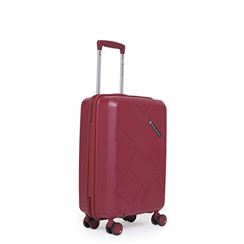 Image of SWISS MILITARY Star Lightweight Hard-Sided 20 Inch Cabin Size Textured Travel Luggage Trolley Bag, Overnighter Suitcase Bags with Durable ABS Body & TSA Lock, Smooth 360 Spinner Wheels - Mauve