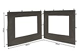 Farbe: Anthrazit RAL 7012 QUICK STAR 2 Seitenteile mit PVC Fenster 300x195cm für Rank Pavillon 3x3m Seitenwand Anthrazit RAL 7012