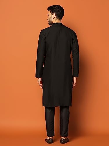 Image of Kisah Men's Cotton Blend Mirror Work Kurta Set Regular Fit | Ethnic, Traditional & Occasion Wear