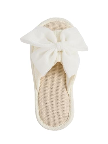 Verdusa Women's Memory Foam House Slippers Cute Bow Slippers Home Shoes4