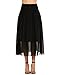 Zeagoo Women's Chiffon High Waist Pleated Long Maxi Skirts, Black, Small