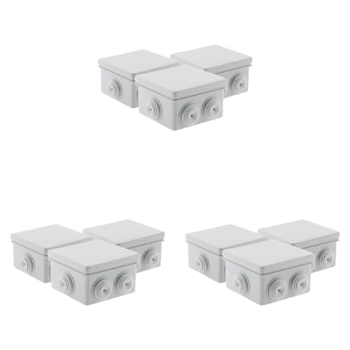 Zenitech-Lot 3 Boîtes étanche carrée 80x80x40 IP 55, Polystyrène, Gris (Lot de 3)