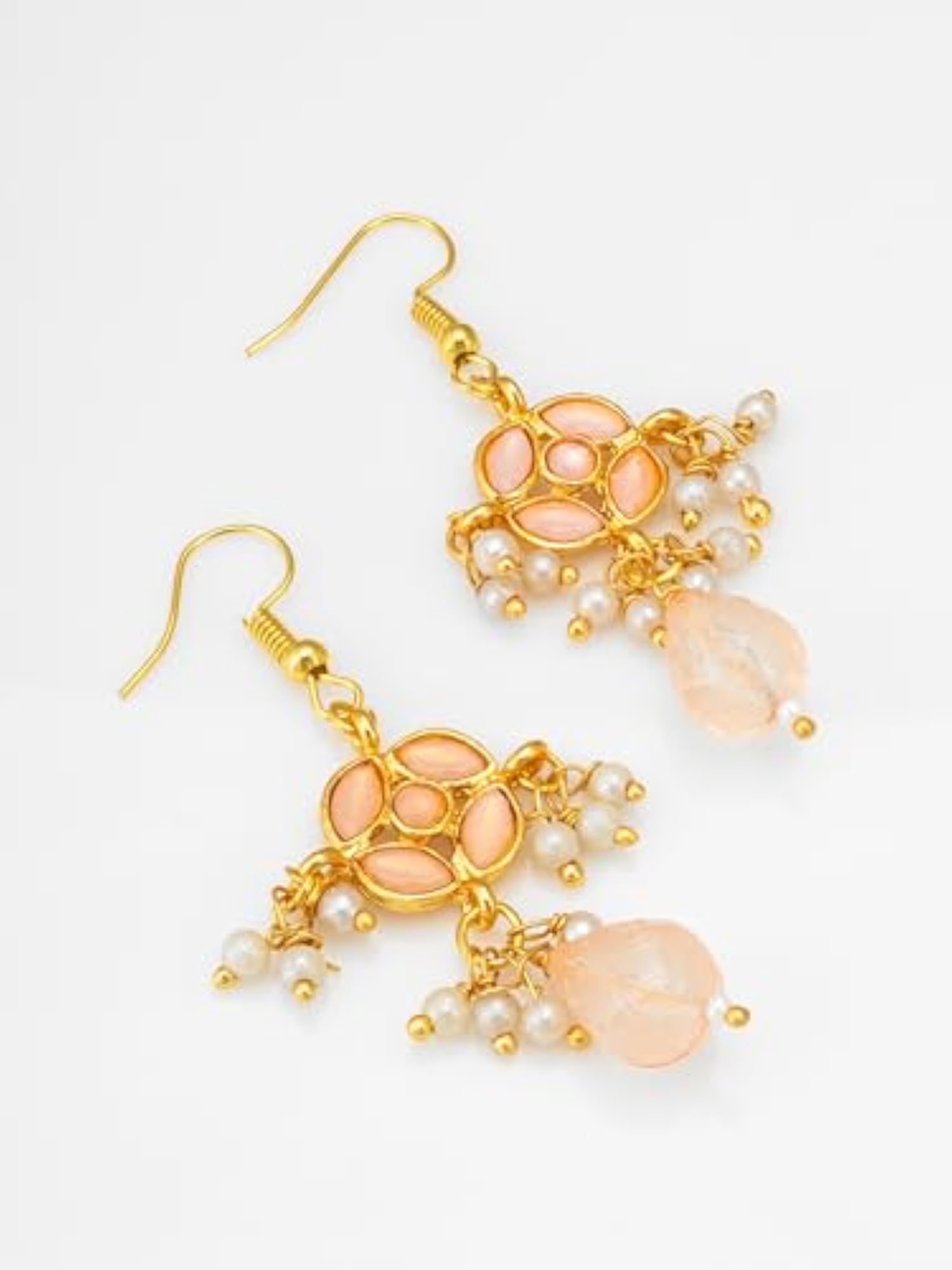Aadit Stunning Pink Kundan Necklace and Earrings Set