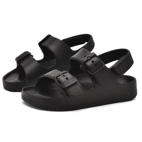 Image of Toddler Sandals Dual-Sized with Arch Support, Non-Slip EVA Buckle Water Shoes for Boys Girls, 5-12