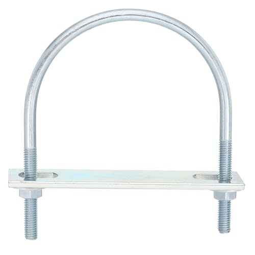 Image of uxcell Round U-Bolts, 8 Set 77mm Inner Width 99mm Length M6 Zinc-Plated Carbon Steel U Clamp Bolt with Nuts and Plates, for Boat Trailer