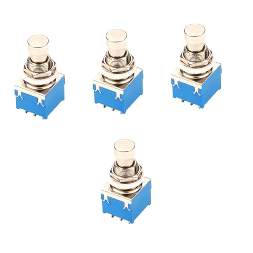 ibasenice 4pcs Guitar Foot Switch Pedal 9 Pins Footswitch Guitar Effect Latching Footswitch for Audio Equipment