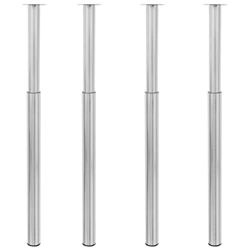 Vidaxl Gambe Telescopiche Per Tavolo 4 Pz Nichel Spazzolato 710-1100Mm