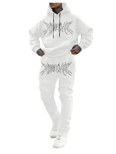 GORGLITTER Men's Graphic Track Suits 2 Piece Set Long Sleeve