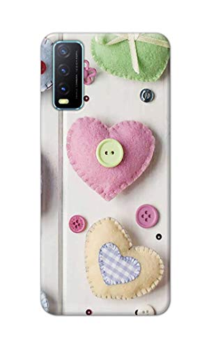 Image of PRINTFIDAA Heart Shape Hard Back Cover for Vivo Y20 / Vivo Y20i / Y20s / Y20G / Vivo Y12s / Y20S (G) Back Cover -(P6) KAT1010