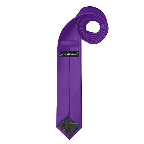 Image of Jacob Alexander Men's Skinny Width 2 inch Solid Color Tie