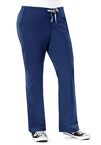WonderWink Women's Plus-Size Wonderwork Flare Leg Scrub Pant, Navy, 3X-Large/Petite