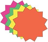 FBS200 - Fluorescent Star Burst Price Blank Cards'Neon Star' Pack of 100 25 Each Color 4 Sizes to Choose from 10pt Card Stock (2 1/4' inch)