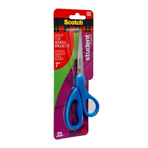 Scotch 7-Inch Student Scissors, Blue, Green, and Purple, Colors Vary, 6-Pack - image 9
