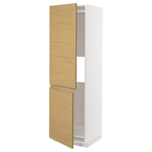 ProTuning METOD Hi cab f nevera o congelador w 2 drs, blanco/efecto roble Voxtorp, 60 x 60 x 200 cm