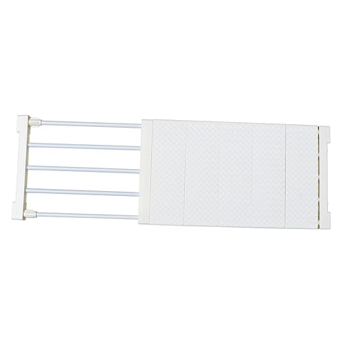 Ciieeo Expandable Shelf Divider for Closet Organization Adjustable Plastic Storage Rack for Wardrobe Compartment Organizer Easy Installation Space Saving Design White