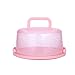 Yardwe Tragbarer Kuchen-Caddy-Vorratsbehälter-Server mit Griff Runder Kuchenträger mit Kuppelkuchen-Cupcake-Muffinhalter-Behälter Rosa