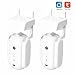 GANHUI 2pcs Tuya Smart Curtain Motor BT Voice Control Switch Electric Curtain Robot APP Control Timer Setup Compatible with Alexa Home for Roman Rod, White