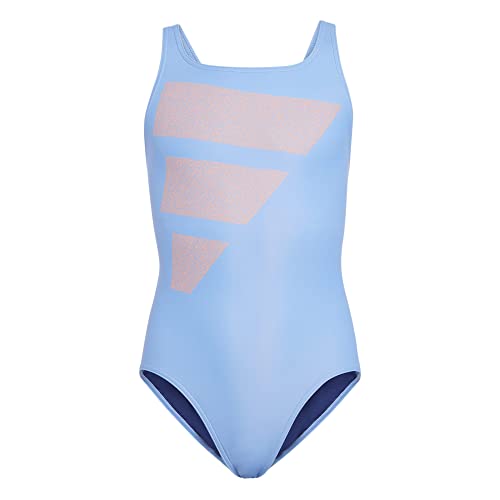ADIDAS HR7474 Big Bars Suit Swimsuit Girl'S Blue Fusion/Coral Fusion/White/Victory Blue 910A
