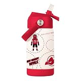 FANMATS NHL New Jersey Devils Mascot Stainless-Steel Kids Cup — Powder-Coated Steel | 12 Fluid oz | Team Color | Soft Silicone Mouthpiece & Carrying Loop