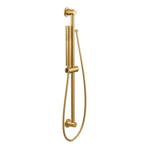 Moen 3887EPBG Modern Eco-Performance Handshower Handheld Shower with 30-Inch Slide Bar and 69-Inch Metal Hose, Brushed Gold