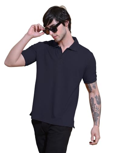 Image of Men's Polo T-Shirt Cotton Casual Comfortable Relaxed Fit Regular Collar Neck Stylish Half Sleeves Daily Office Formal Wear T-Shirt for Men