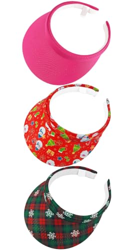 Image of 3 Pack Sports Sun Visor Hat Women Men Adjustable Clip On Visors Outdoor Golf Beach Cap