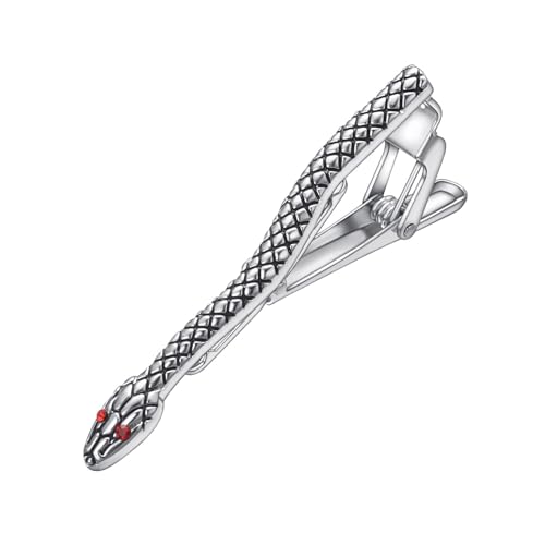 Yoursfs Snake Tie Clips For Men Unique Stainless Steel Tie Bar Clip For Regular Ties Men Fashion Jewelry