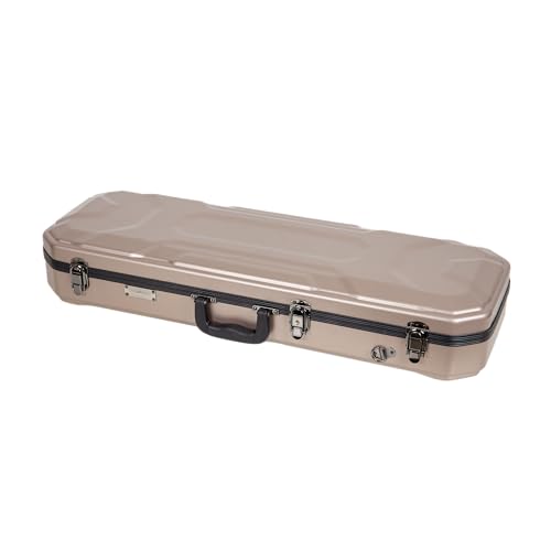 Image of Crossrock Oblong Case fits 4 /4 Full-Size Violin, Includes Interior Compartment, 2 Bow Holders, Security Lock, and Detachable Straps-Champagne (CRA860VFCH-R)