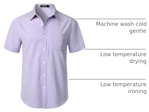 Image of JEMITOP Mens Stretch Wrinkle Free Texture Shirts