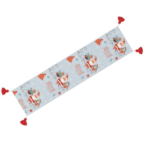 Chemin de table Père Noël et hiboux 35x152 cm antidérapant