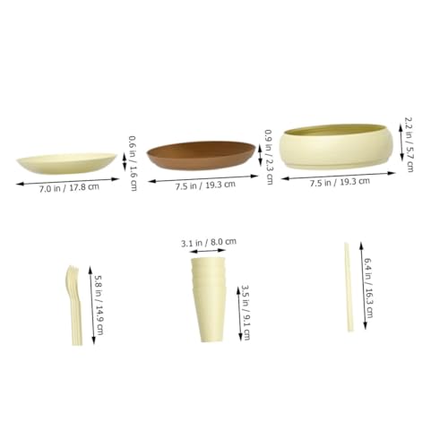 Milisten 1 Set Portable Camping Tableware Set Includes Plates Bowls Cups Spoons and Chopsticks for Outdoor Activities Picnics Bbqs and Hiking Durable Easy to Clean Reusable Dining Kit - Image 2