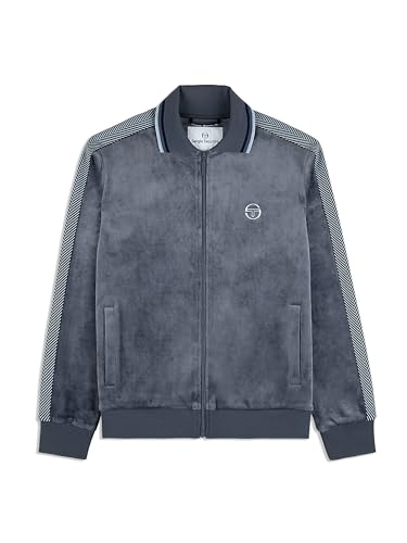 Sergio Tacchini Men's Maglia Velour Track Jacket- Grisaille