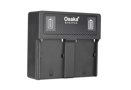 Image of Osaka Dual Charger | Dual Slot Fast Battery Charger for Sony NP-F Series (F550 /F750 /F970) | LED Indicator Smart Charging Dock | Portable Compact Camera Battery Charger with Overcharge Protection