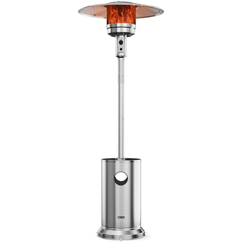 Eastoakantirust50000btupatioheaterforoutdoorusewithdoublelayerstainlesssteelburnerroundtabledesignandwheelsoutdoorpatioheaterforhomeandcommercialstainlesssteel Urban Country Home Decor East oak anti rust 50000 btu patio heater for outdoor use with double layer stainless steel burner round table design and wheels outdoor patio heater for home and commercial stainless steel urban country home decor