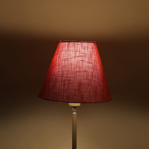Image of 10 inch Inches (Small), Conical Lamp Shade, Cotton Fabric (Red Texture)