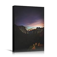 Canvas Wall Art Rocky Views Cool Dramatic Mountain Nature Photography Romantics - 12x18 inches