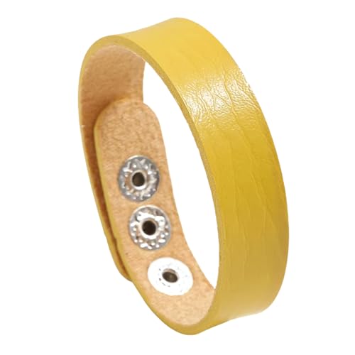 Image of THE MEN THING BLAZEFIT STRAP - 18mm Genuine Leather Bracelet with Stainless Steel Stud Button Closure for Men & Boys (6.6 /7.1 /7.6 inch)
