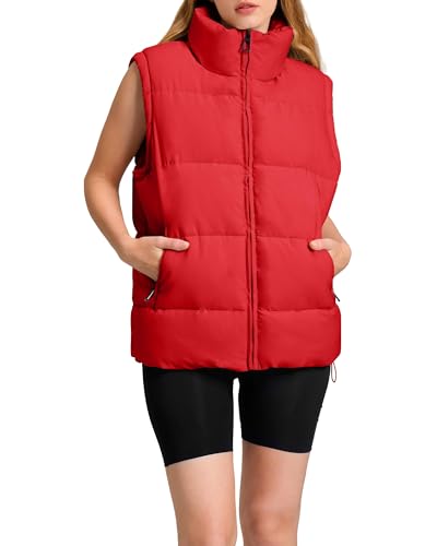WHN Womens Puffer Vest 2024 Winter Zip Up Oversized Padded Puffy Jacket Coat with Pockets4
