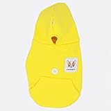 LOPHIPETS Hunde Baumwolle Hoodies Sweatshirts für kleine Hunde Chihuahua Welpen Kleidung Kaltes Wetter Mantel Gelb/XXS