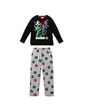 100% algodón Lego Ninjago - Pijama largo para niño, 4 a 10 años, color negro y gris negro / gris 4 años