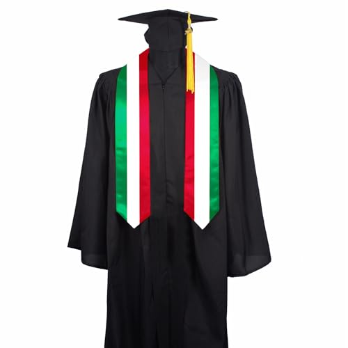 Italy Flag Graduation Stole Sash, Italy Flag Graduation Shawl Sash Stole Wraps Scarf For International Study Pride Women Men