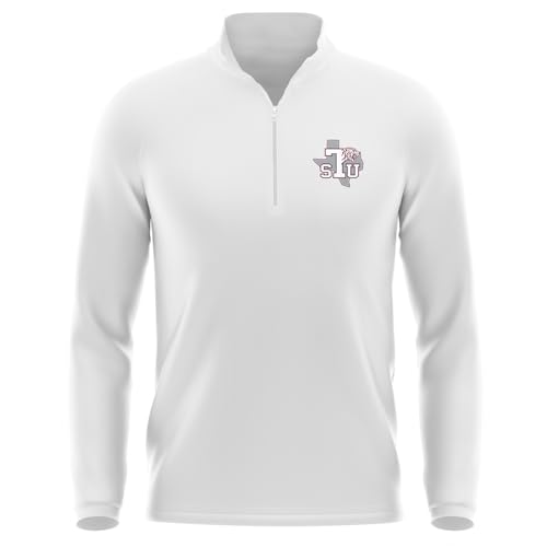 Texas Southern University Men's 1/4 Zip Pullover Left Chest Logo, White, S