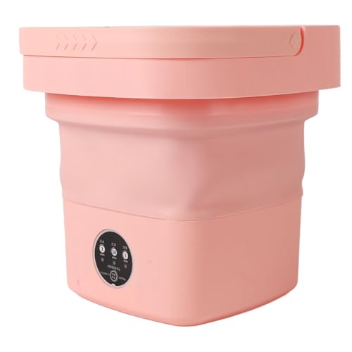 Convenient 8L Mini Foldable Washing Machine, Portable Underwear Laundry Machine for Dormitory, Apartment, Hotels, Save Time and Energy with Quick and Efficient Laundry (Pink)