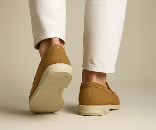 Image of Kraasa Men Premium Driftor 2.0 Block Heel Loafers for Mens, Causals| Lighweight Slip-On's | Soft Cushioned Insole | Super Flexible, Comfortable for Men
