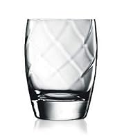 Luigi Bormioli Canaletto DOF Whisky Glasses 345ml Set of 4 – Lead Free Crystal Double Old Fashioned Tumblers with Swirling Diamond Optic, Durable Italian Made Glassware for Spirits and Cocktails